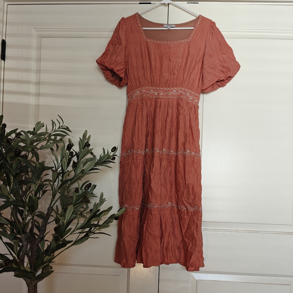 Square Neck Midi Dress